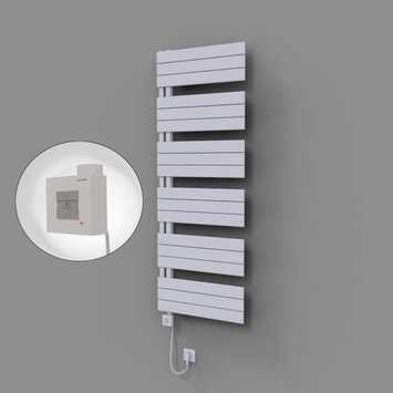Radiva - Sirius Dekoratif Elektrikli Havlupan 600x1640 Beyaz (KTX1 Termostat) 1000W Spiral Kablolu