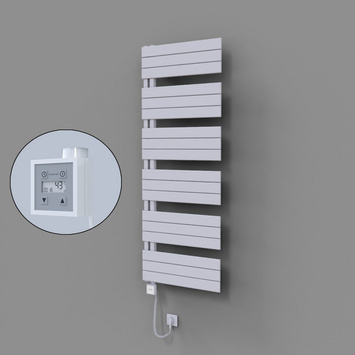 Radiva - Sirius Dekoratif Elektrikli Havlupan 600x1640 Beyaz (KTX3 Termostat) 1000W Spiral Kablolu