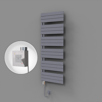 Radiva - Sirius Dekoratif Elektrikli Havlupan 600x1640 Gri (KTX1 Termostat) 1000W Spiral Kablolu