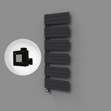 Radiva - Sirius Dekoratif Elektrikli Havlupan 600x1640 Koyu Antrasit (KTX1 Termostat) 1000W