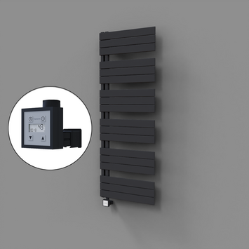 Radiva - Sirius Dekoratif Elektrikli Havlupan 600x1640 Koyu Antrasit (KTX3 Termostat) 1000W