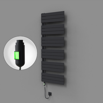 Radiva - Sirius Dekoratif Elektrikli Havlupan 600x1640 Koyu Antrasit (On/Off Düğmeli) 900W