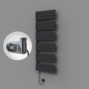 Radiva - Sirius Dekoratif Elektrikli Havlupan 600x1640 Koyu Antrasit (Thesis Termostat) 900W
