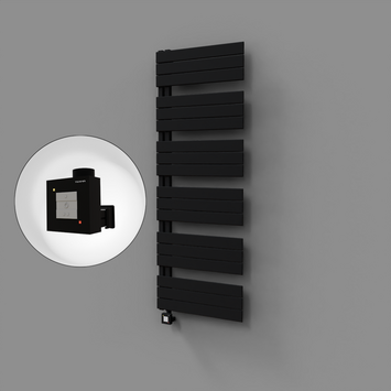 Radiva - Sirius Dekoratif Elektrikli Havlupan 600x1640 Siyah (KTX1 Termostat) 1000W