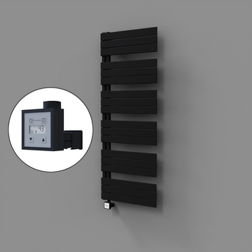 Radiva - Sirius Dekoratif Elektrikli Havlupan 600x1640 Siyah (KTX3 Termostat) 1000W