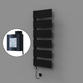 Radiva - Sirius Dekoratif Elektrikli Havlupan 600x1640 Siyah (KTX4 Termostat) 1000W Spiral Kablolu