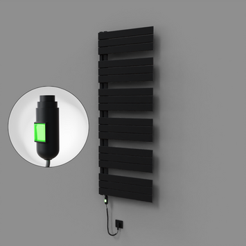 Radiva - Sirius Dekoratif Elektrikli Havlupan 600x1640 Siyah (On/Off Düğmeli) 900W