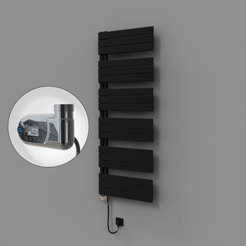 Radiva - Sirius Dekoratif Elektrikli Havlupan 600x1640 Siyah (Thesis Termostat) 900W