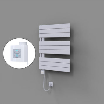 Radiva - Sirius Dekoratif Elektrikli Havlupan 600x800 Beyaz (KTX4 Termostat) 600W Spiral Kablolu