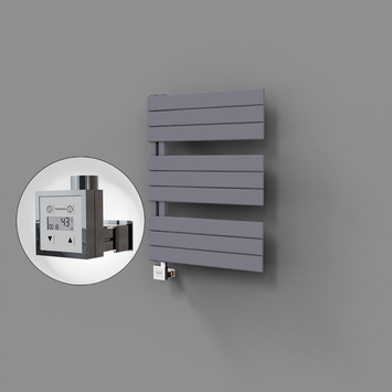 Radiva - Sirius Dekoratif Elektrikli Havlupan 600x800 Gri (KTX3 Termostat) 600W