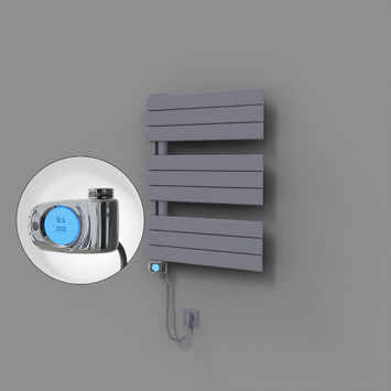 Radiva - Sirius Dekoratif Elektrikli Havlupan 600x800 Gri (Musa Termostat) 600W
