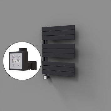 Radiva - Sirius Dekoratif Elektrikli Havlupan 600x800 Koyu Antrasit (KTX3 Termostat) 600W
