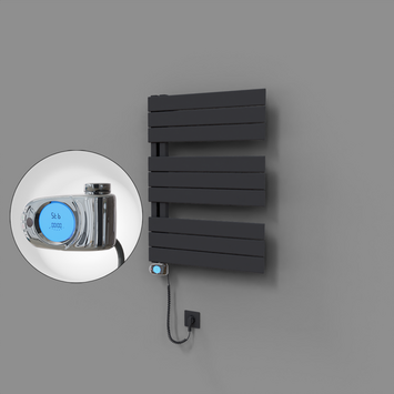 Radiva - Sirius Dekoratif Elektrikli Havlupan 600x800 Koyu Antrasit (Musa Termostat) 600W