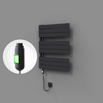 Radiva - Sirius Dekoratif Elektrikli Havlupan 600x800 Koyu Antrasit (On/Off Düğmeli) 600W