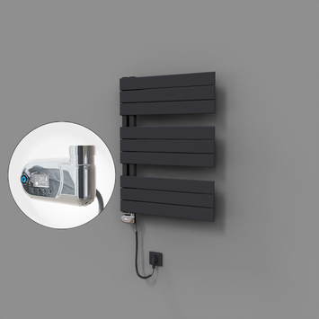 Radiva - Sirius Dekoratif Elektrikli Havlupan 600x800 Koyu Antrasit (Thesis Termostat) 600W