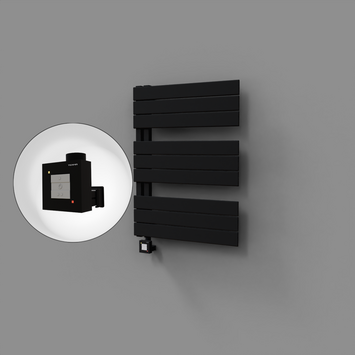 Radiva - Sirius Dekoratif Elektrikli Havlupan 600x800 Siyah (KTX1 Termostat) 600W