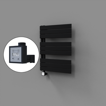 Radiva - Sirius Dekoratif Elektrikli Havlupan 600x800 Siyah (KTX3 Termostat) 600W