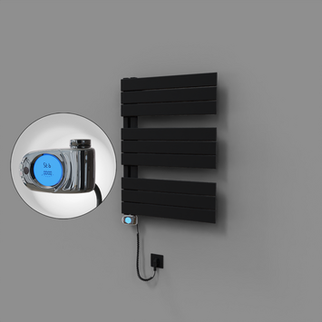 Radiva - Sirius Dekoratif Elektrikli Havlupan 600x800 Siyah (Musa Termostat) 600W