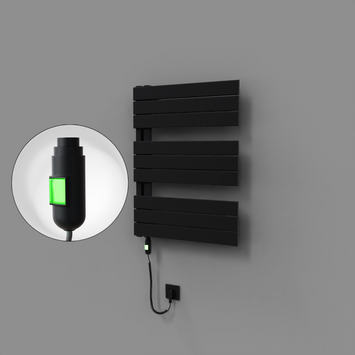 Radiva - Sirius Dekoratif Elektrikli Havlupan 600x800 Siyah (On/Off Düğmeli) 600W