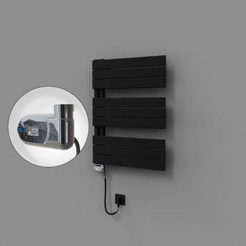 Radiva - Sirius Dekoratif Elektrikli Havlupan 600x800 Siyah (Thesis Termostat) 600W