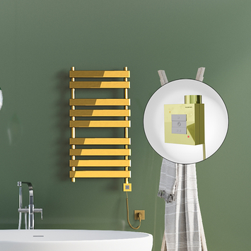 Radiva - Tahiti Electric Towel Warmer 500x1300 Gold Ktx1 300 W (Spiral Cable)