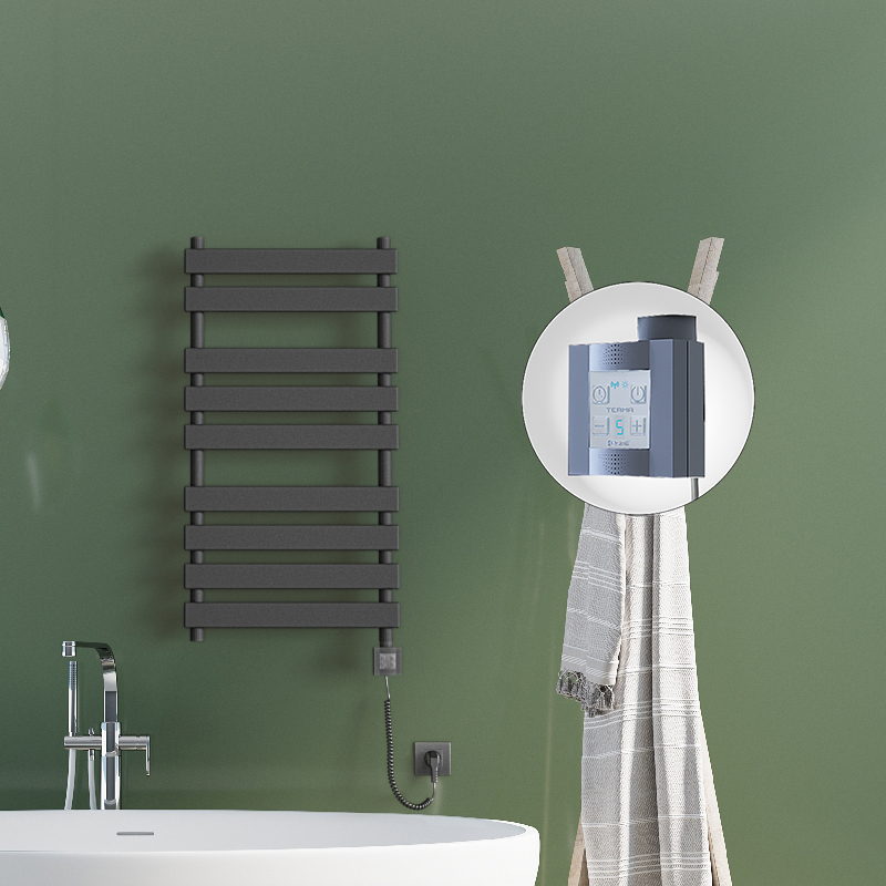 Tahiti Sèche Serviettes Electrique 500x1300 Anthracite Ktx4 1000 Watt Câble en spirale Tahiti Sèche Serviettes Electrique 500x1300 Anthracite Ktx4 1000 Watt Câble en spirale