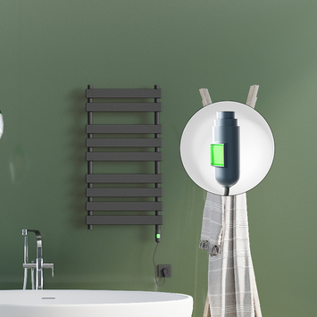 Radiva - Tahiti Electric Towel Warmer 500x1300 Anthracite (On/Off) 600 W