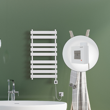 Radiva - Tahiti Sèche Serviettes Electrique 500x1300 Blanc Ktx1 1000 Watt Câble en spirale Radiva - Tahiti Sèche Serviettes Electrique 500x1300 Blanc Ktx1 1000 Watt Câble en spirale