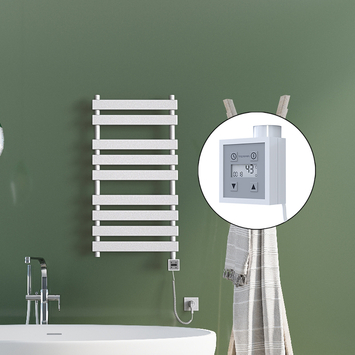  - Tahiti Electric Towel Warmer 500x1300 White Ktx3 600 W (Spiral Cable)