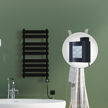 Radiva - Tahiti Sèche Serviettes Electrique 500x1300 Noir mat Ktx4 1000 Watt Câble en spirale Radiva - Tahiti Sèche Serviettes Electrique 500x1300 Noir mat Ktx4 1000 Watt Câble en spirale