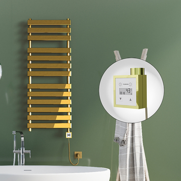 Radiva - Tahiti Electric Towel Warmer 500x950 Gold Ktx3 200 W (Spiral Cable)