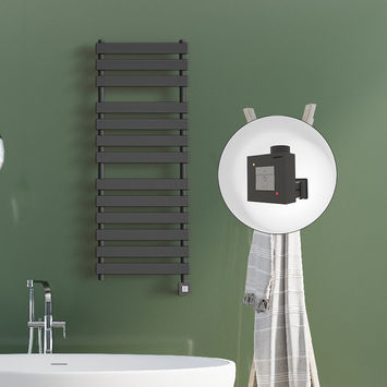 Radiva - Tahiti Electric Towel Warmer 500x950 Anthracite Ktx1 300 W Radiva - Tahiti Electric Towel Warmer 500x950 Anthracite Ktx1 300 W