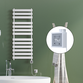 - Tahiti Electric Towel Warmer 500x950 White Ktx3 300 W (Spiral Cable)  - Tahiti Electric Towel Warmer 500x950 White Ktx3 300 W (Spiral Cable)
