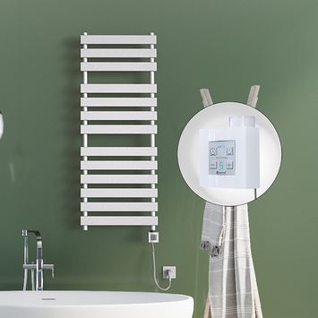 Radiva - Tahiti Electric Towel Warmer 500x950 White Ktx4 300 W (Spiral Cable)