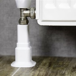 Radiva - Single Radiator Tube Hiding Sleeve Square Locked Plastic White