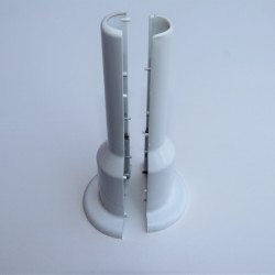 Tekli Radyatör Boru Gizleme Kılıfı 2 Parçalı Geçmeli Plastik Beyaz 160mm - Thumbnail