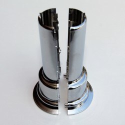 Tekli Radyatör Boru Gizleme Kılıfı 2 Parçalı Geçmeli Plastik Krom 115mm - Thumbnail