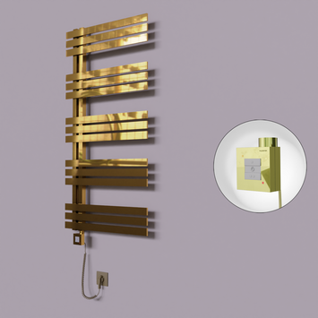 Radiva - Thames Dekoratif Elektrikli Havlupan 500x1200 Altın (KTX1 Termostat) 300W Spiral Kablolu