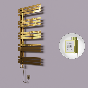 Radiva - Thames Dekoratif Elektrikli Havlupan 500x1200 Altın (KTX3 Termostat) 300W Spiral Kablolu