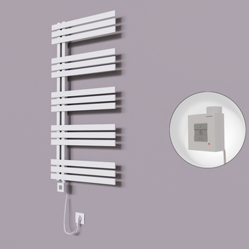 Radiva - Thames Dekoratif Elektrikli Havlupan 500x1200 Beyaz (KTX1 Termostat) 600W Spiral Kablolu