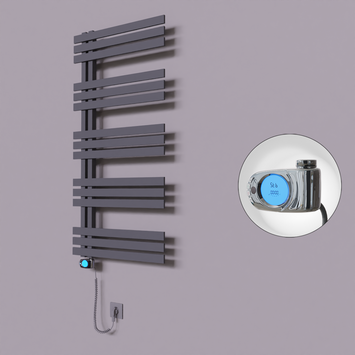 Radiva - Thames Dekoratif Elektrikli Havlupan 500x1200 Koyu Antrasit (Musa Termostat) 600W