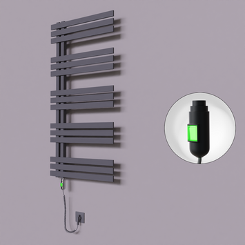 Radiva - Thames Dekoratif Elektrikli Havlupan 500x1200 Koyu Antrasit (On/Off Düğmeli) 600W
