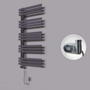 Radiva - Thames Dekoratif Elektrikli Havlupan 500x1200 Koyu Antrasit (Thesis Termostat) 600W