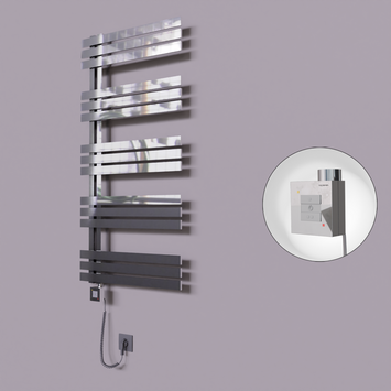 Radiva - Thames Dekoratif Elektrikli Havlupan 500x1200 Krom (KTX1 Termostat) 300W Spiral Kablolu