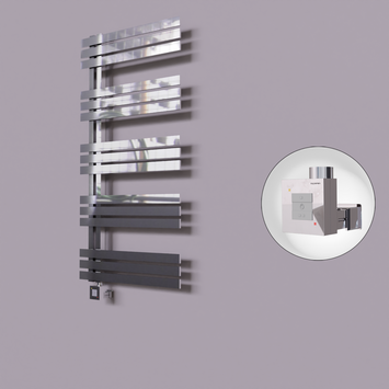 Radiva - Thames Dekoratif Elektrikli Havlupan 500x1200 Krom (KTX1 Termostat) 300W