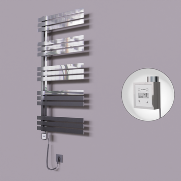 Radiva - Thames Dekoratif Elektrikli Havlupan 500x1200 Krom (KTX3 Termostat) 300W Spiral Kablolu