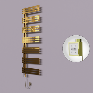 Radiva - Thames Dekoratif Elektrikli Havlupan 500x1800 Altın (KTX3 Termostat) 600W Spiral Kablolu