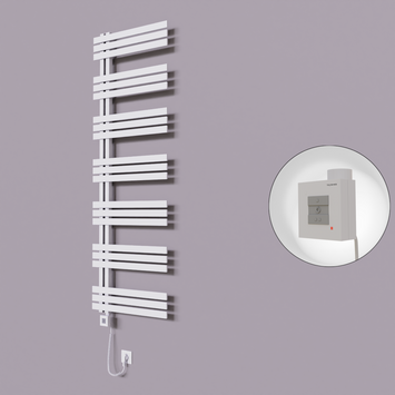 Radiva - Thames Dekoratif Elektrikli Havlupan 500x1800 Beyaz (KTX1 Termostat) 1000W Spiral Kablolu