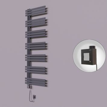 Radiva - Thames Dekoratif Elektrikli Havlupan 500x1800 Koyu Antrasit (KTX1 Termostat) 1000W Spiral Kablolu