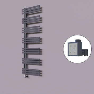Radiva - Thames Dekoratif Elektrikli Havlupan 500x1800 Koyu Antrasit (KTX3 Termostat) 1000W
